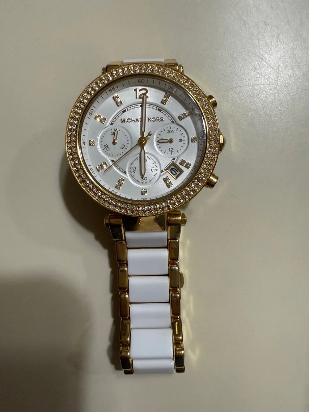 Micheal Kors MK6119 Parker Diamond Watch for parts/not working